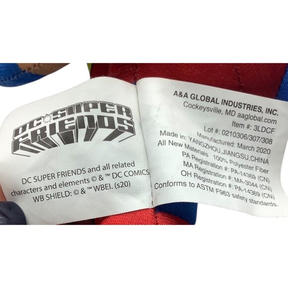 DC Super Friends Superman Plush Doll 12" A&A Global Industries Big Head - Picture 3 of 6